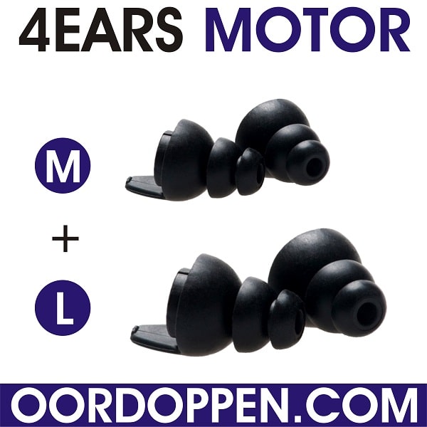 4 EARS Motor Oordopjes voor gebruik tijdens Motorsport - Motorrijden. Oordoppen tegen Windruis - Oorsuizen - Piepende Oren Motor Gehoorbescherming tegen verkeerslawaai Motorcross