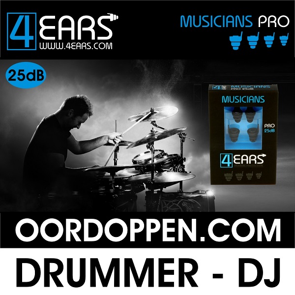 De beste Oordopjes voor Drummer | Professionele Oordoppen Drummen | Gehoorbescherming Percussionist | Slagwerker | Muzikant | Alpine MusicSafe | Pluggerz Music | Noizezz Premium | 4EARS
