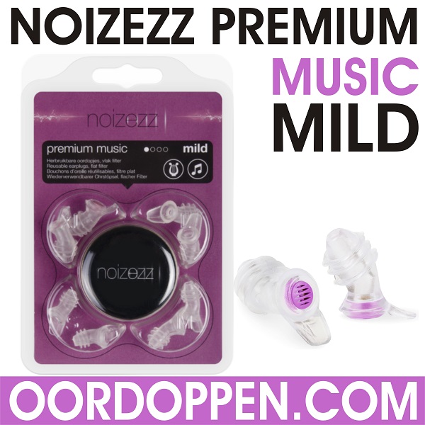 Oordoppen.com - Noizezz Premium Music Mild Purple Oordopjes met vlakke demping - filter speciaal membraan - Zangeres Zanger