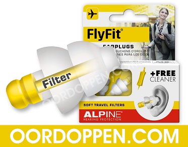 Alpine FlyFit drukregulerende oordopjes vliegen Oordoppen pijnlijke oren luchtdrukverschillen stijgen landen lawaai Vliegtuig Oorpijn