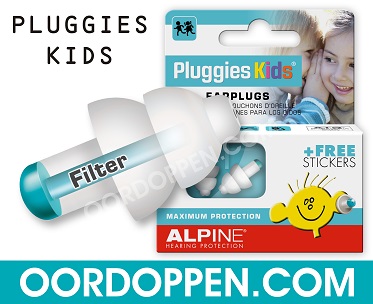 Oordoppen.com Alpine Pluggies Kids Oordopjes, smalle gehoorgang, Kinderen, Oorsuizen, Piepende Oren, Oorpijn Etos
