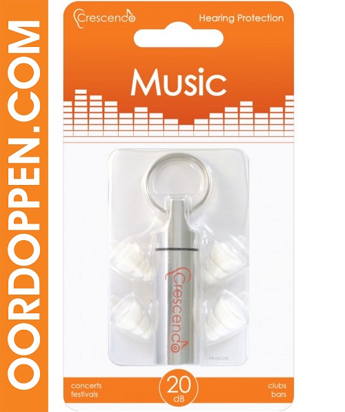 Crescendo Music oordopjes voor gebruik tijdens concert, evenement, festival en muziek.