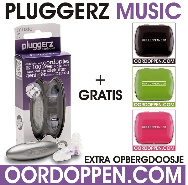 Oordoppen.com - Pluggerz Music Oordopjes - Gehoorbescherming vlakke demping - Speciaal muziek filter kruidvat Pluggers